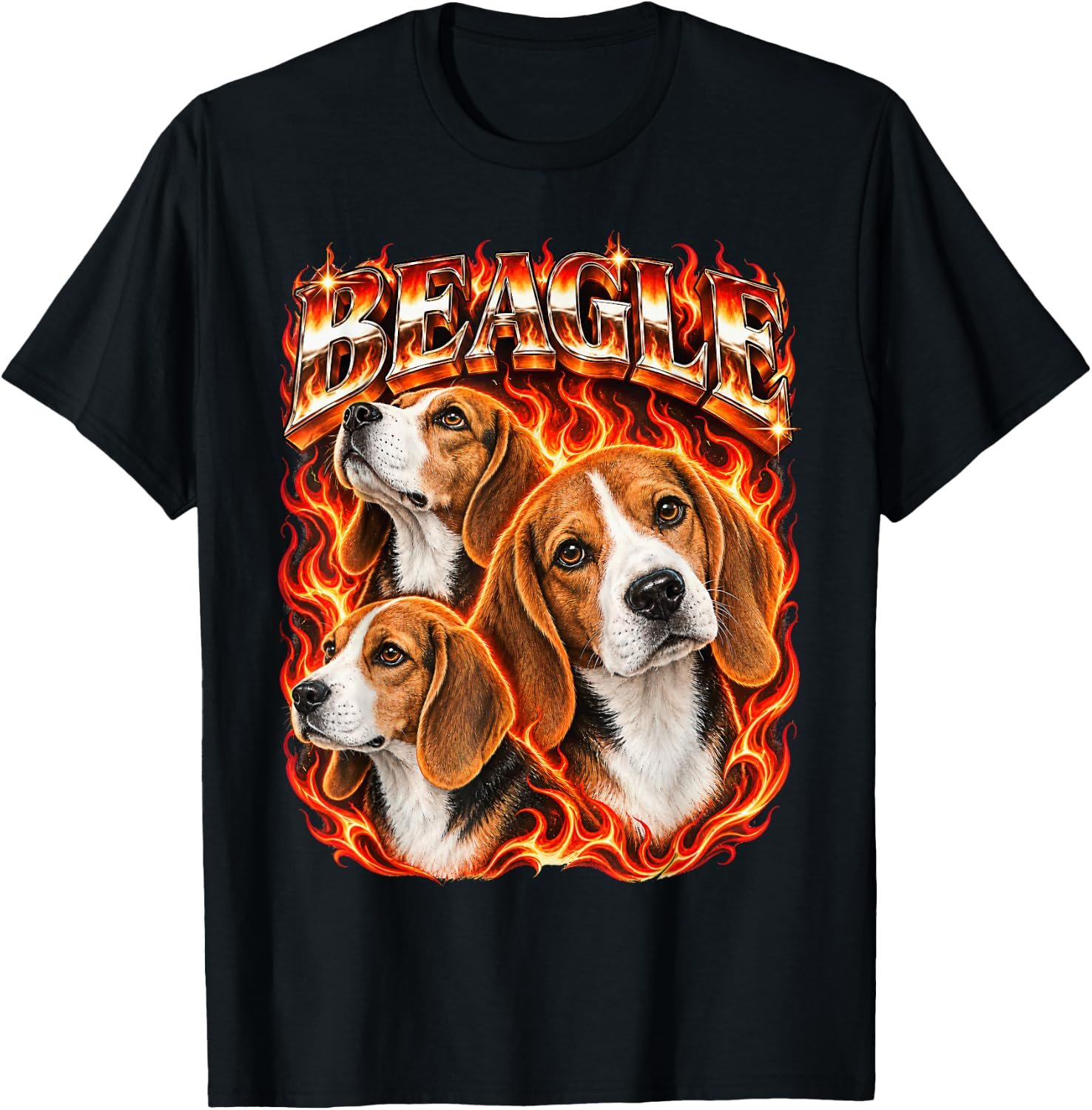Beagle Vintage 80s T-Shirt with heavy metal inspired design