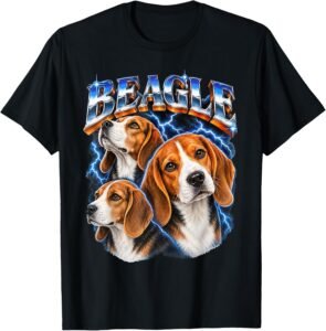 Beagle Vintage 80s T-Shirt with heavy metal inspired design