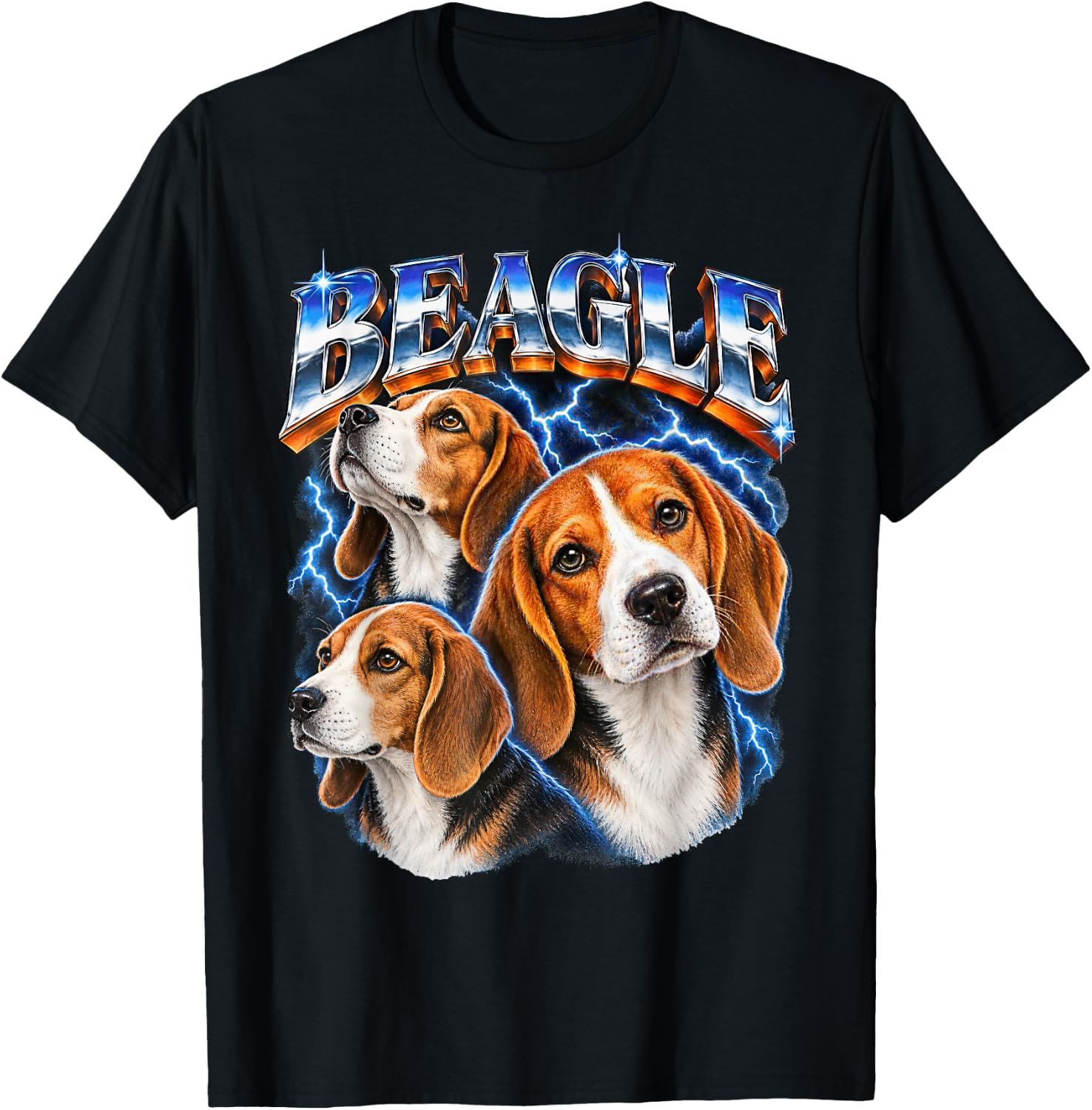 Beagle Vintage 80s T-Shirt with heavy metal inspired design