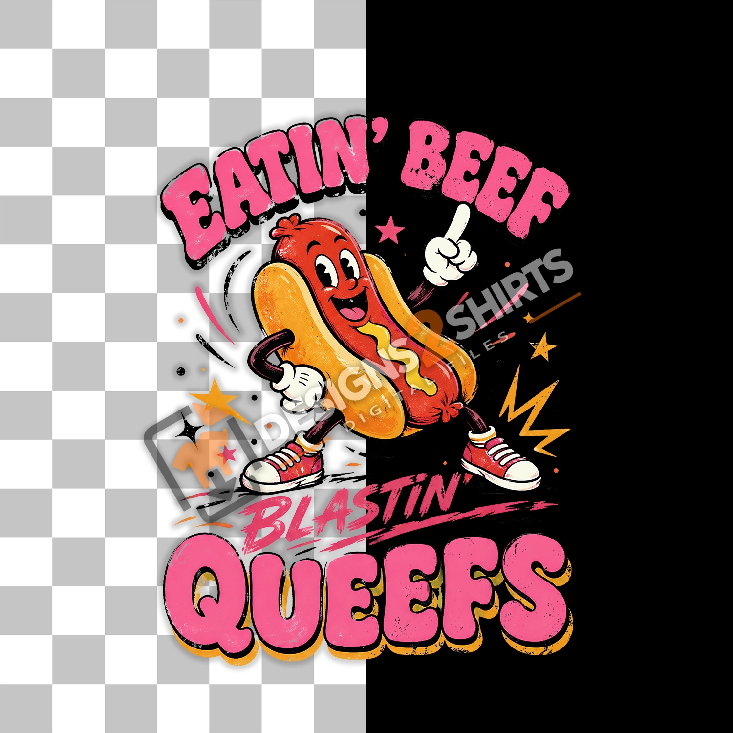 Humorous adult wording presented as a simple novelty design