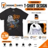 Ghost T-Rex Halloween artwork
