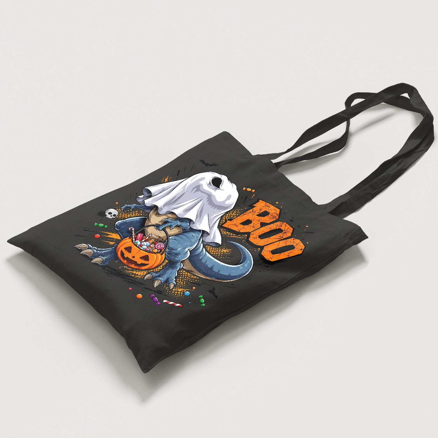 Halloween-themed dinosaur artwork
