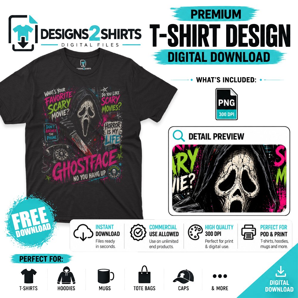 Ghostface Halloween Horror Movie Free spooky Halloween PNG design