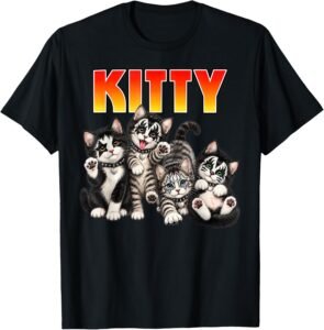 Kitty Rock Hiss Cat T-Shirt parody design
