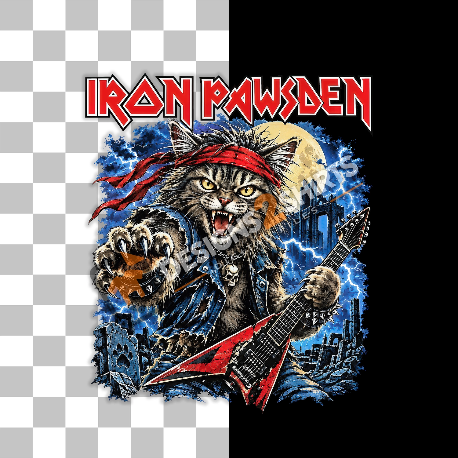Feline character artwork on a transparent background