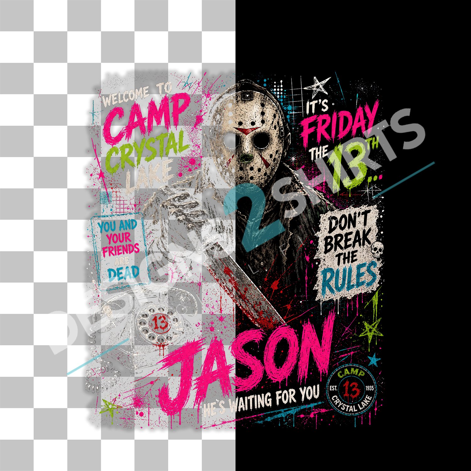 Jason Friday The 13th Horror Movie Halloween Free horror-themed digital artwork