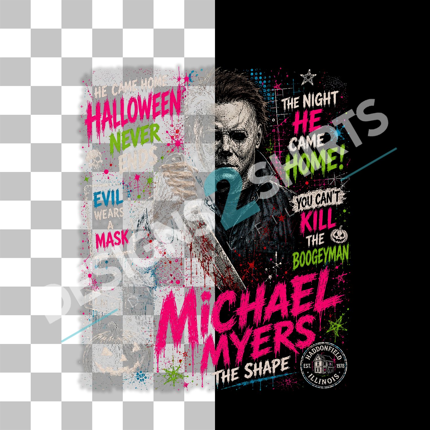 Michael Myers Halloween Horror Movie Free digital artwork for Halloween crafts