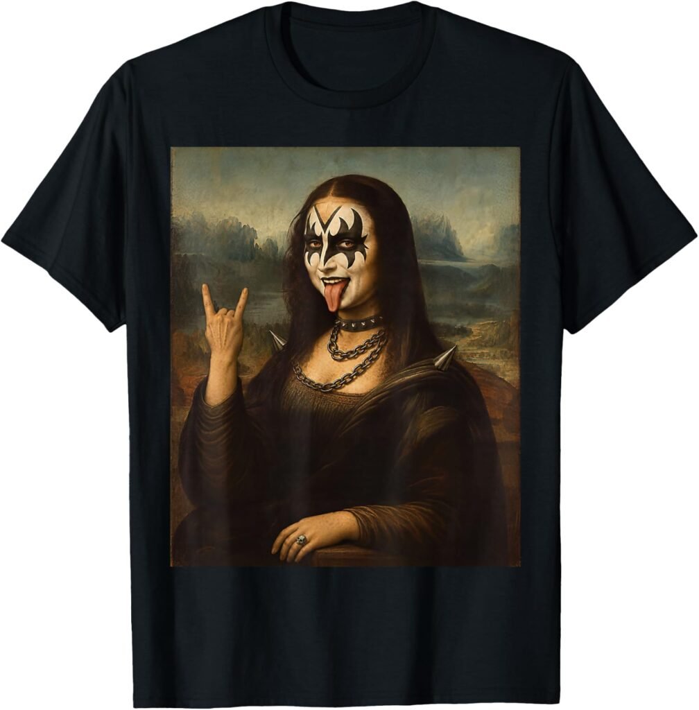 Mona Lisa Rock Guitar Funny Music Punk Retro Vintage Art Pop