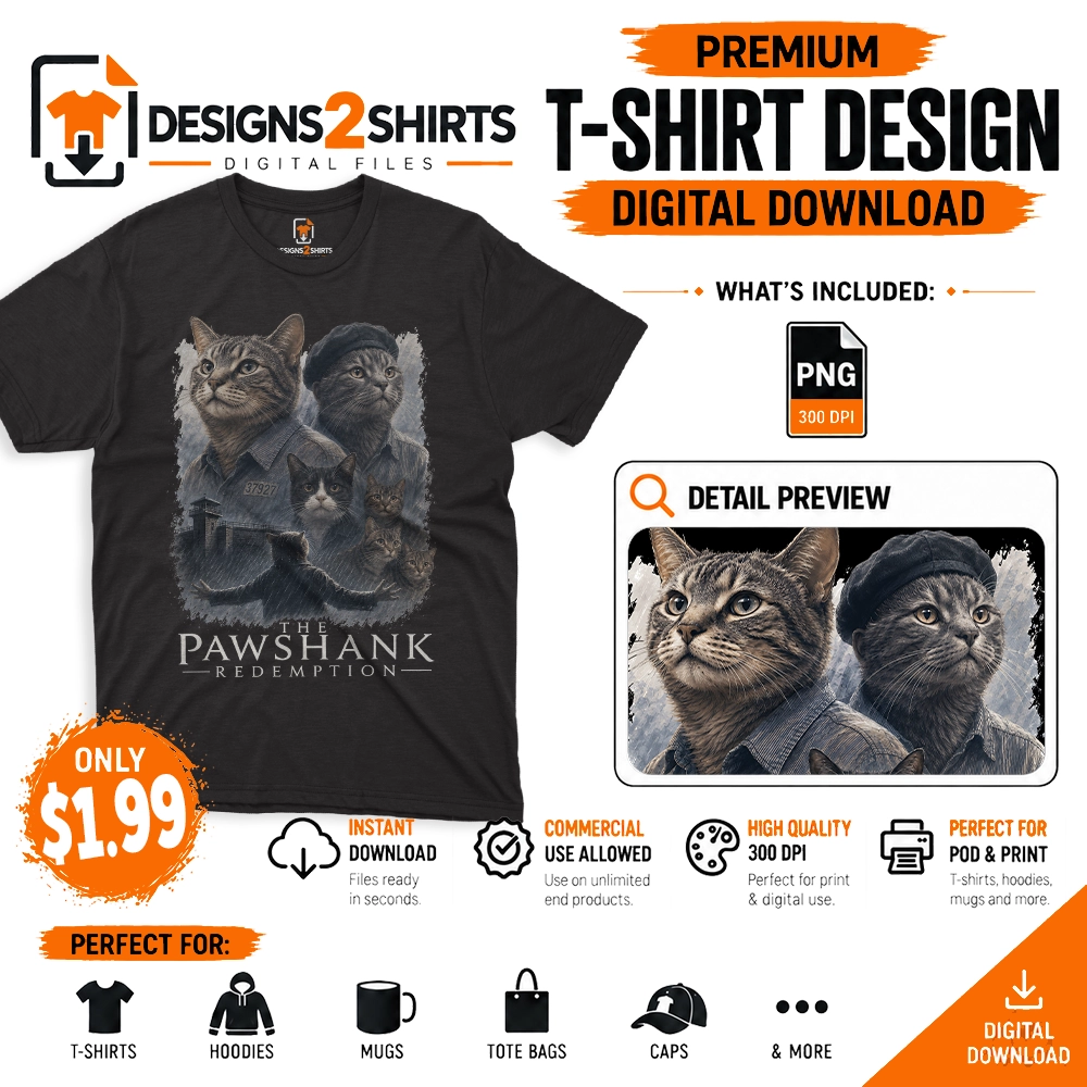 Playful feline-themed movie parody artwork