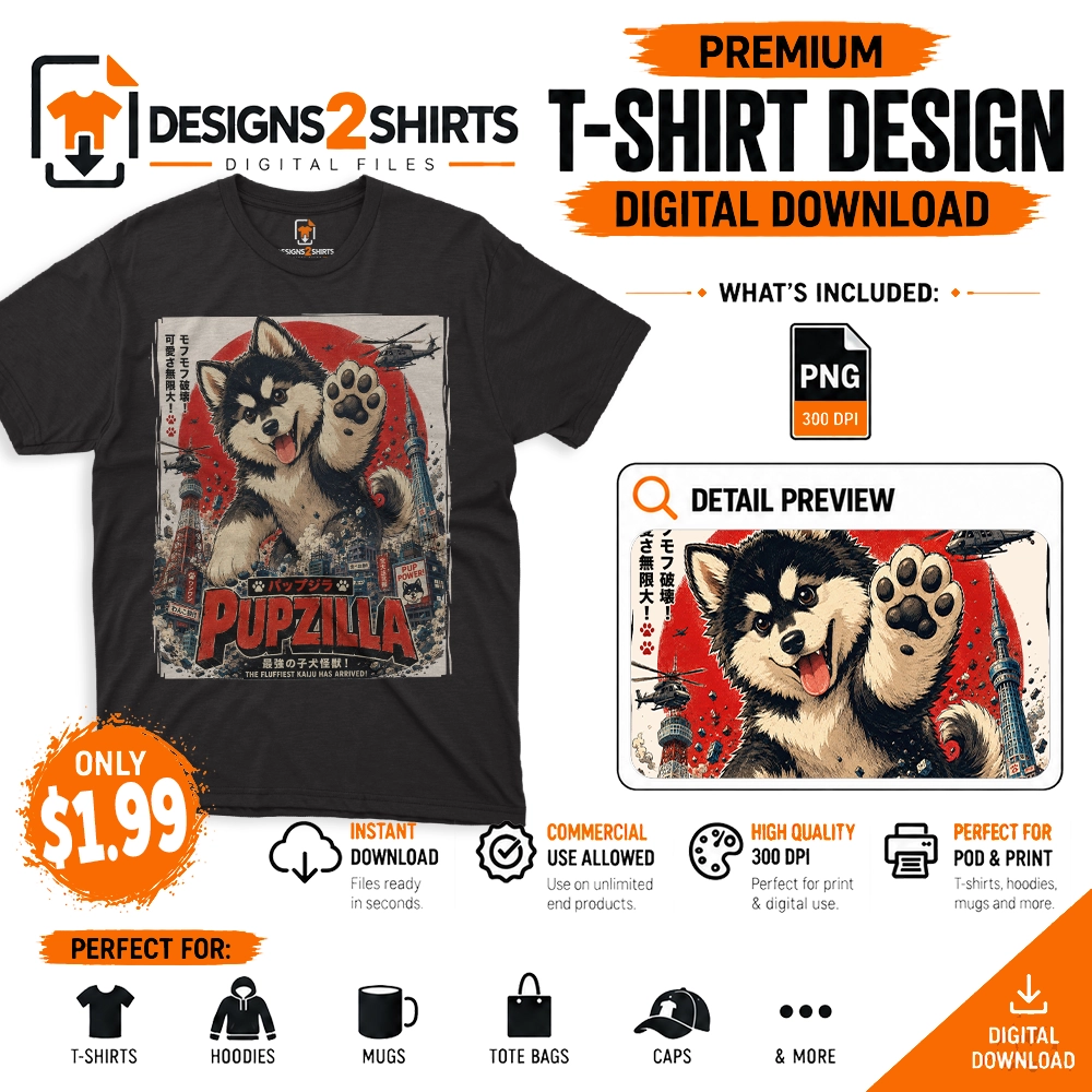 Playful giant dog character artwork