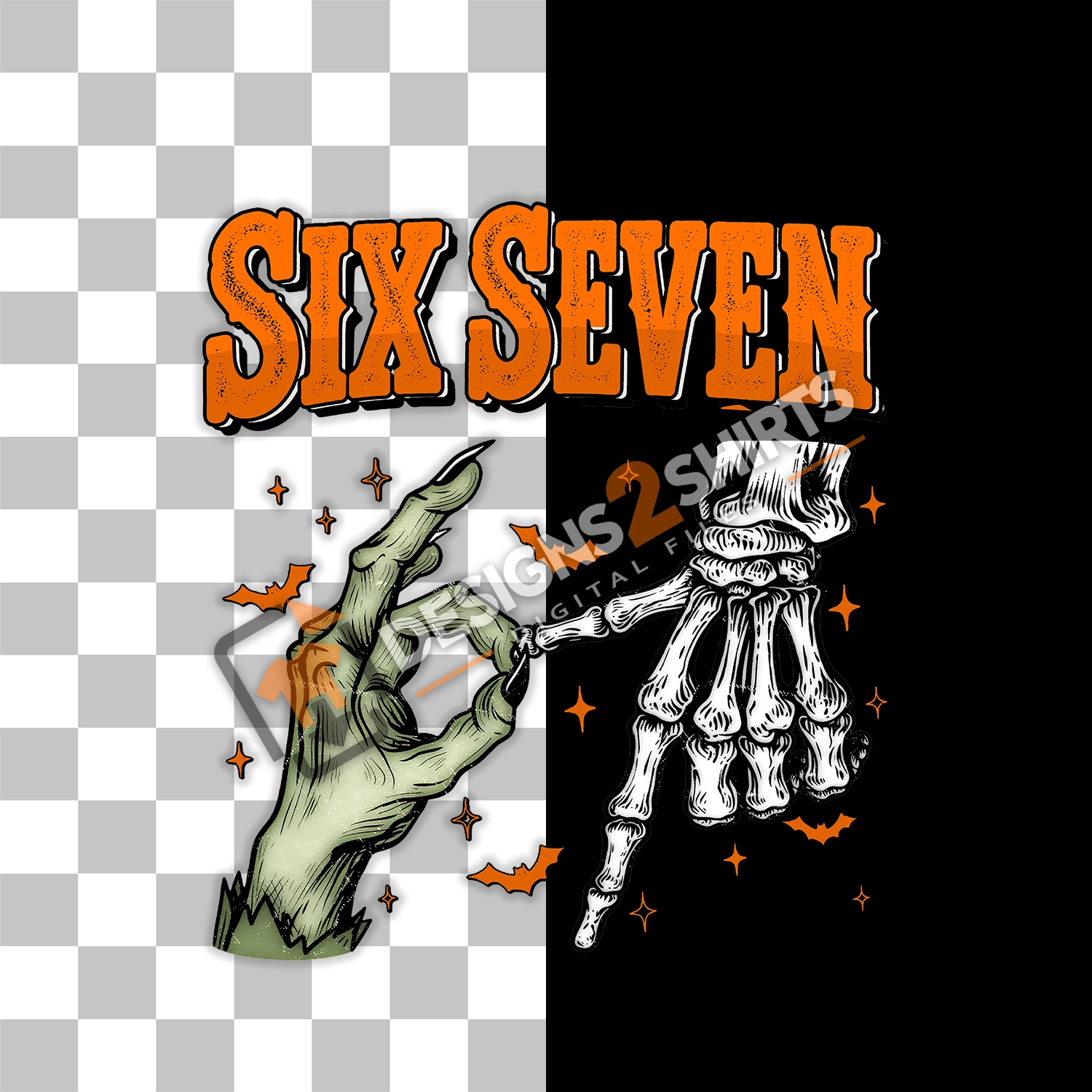 Six Seven Witch Skeleton PNG artwork
