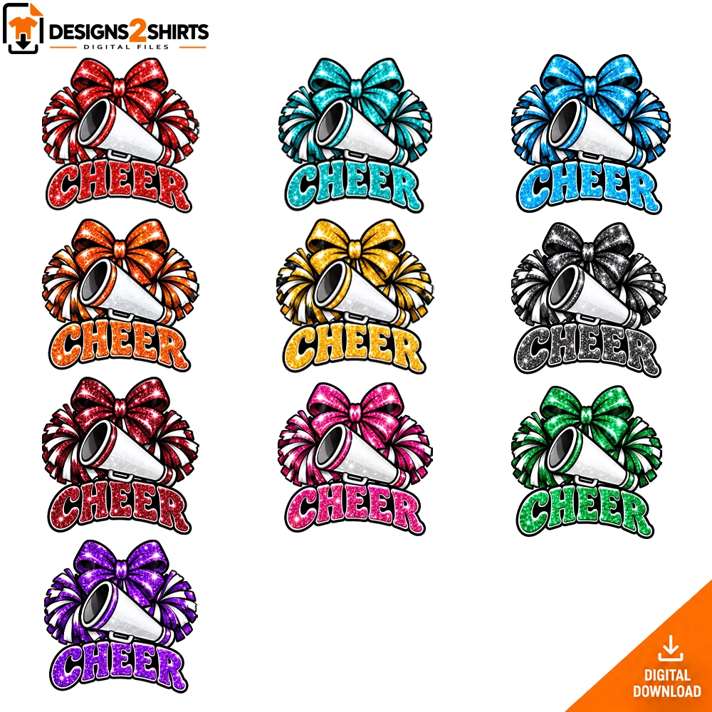 Bundle Cheer Color vibrant cheer design on a transparent background