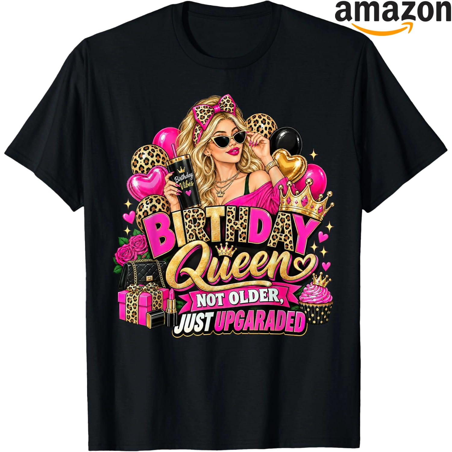 Black woman wearing a birthday-themed statement shirt at a celebration