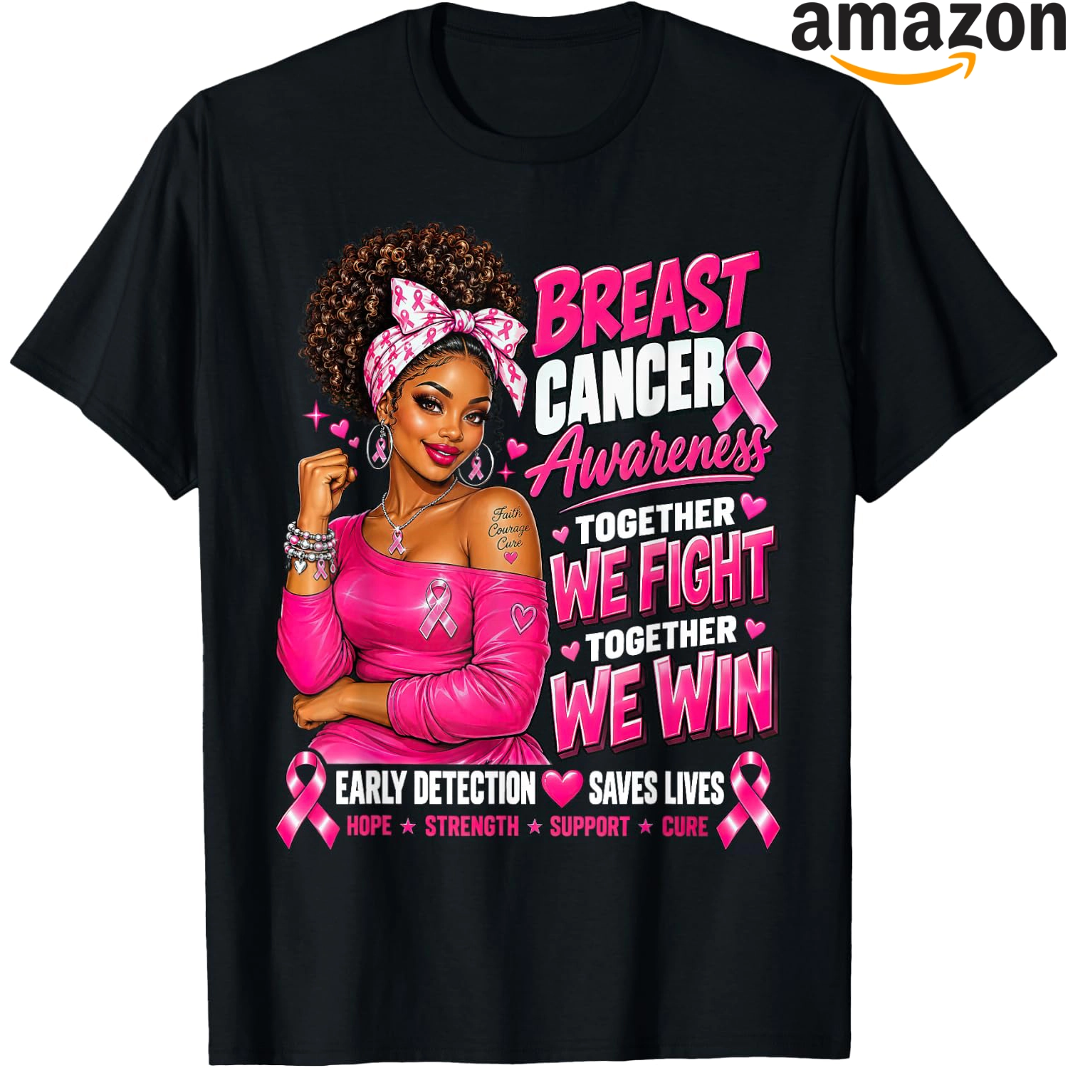 Black woman wearing supportive awareness-themed apparel at a community event
