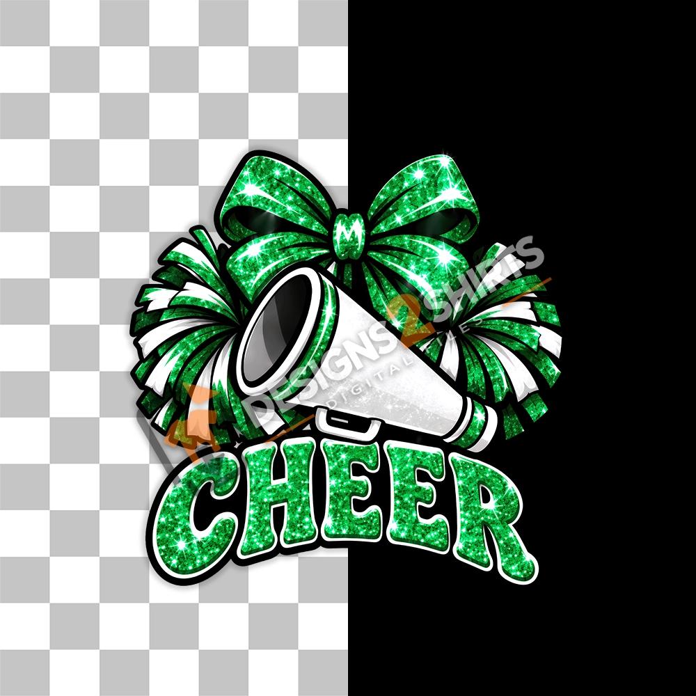 Cheer team megaphone artwork on a transparent background