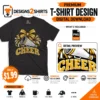 Cheer Yellow Team Megaphone PNG design with a bold yellow megaphone