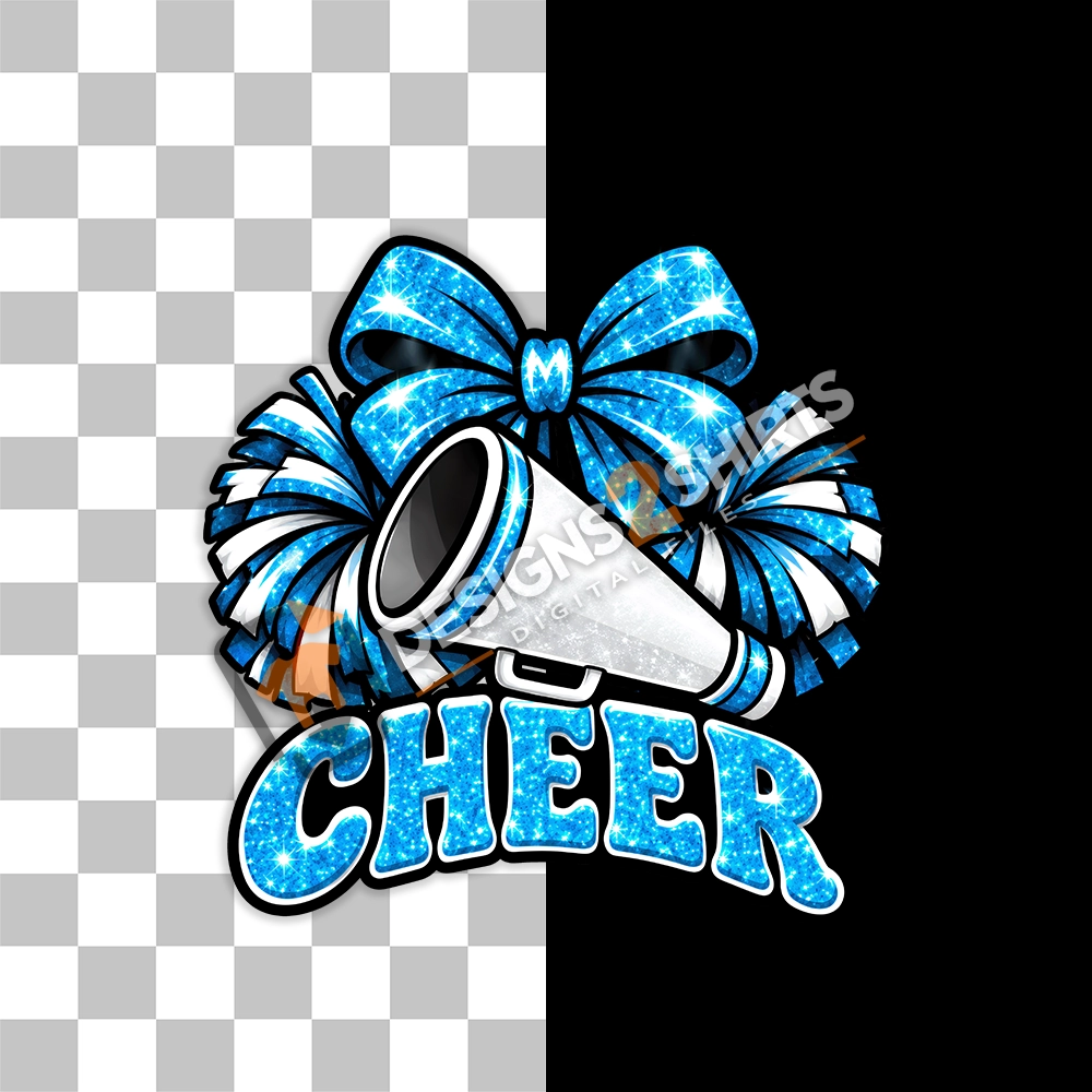 Cheer team megaphone graphic on transparent background