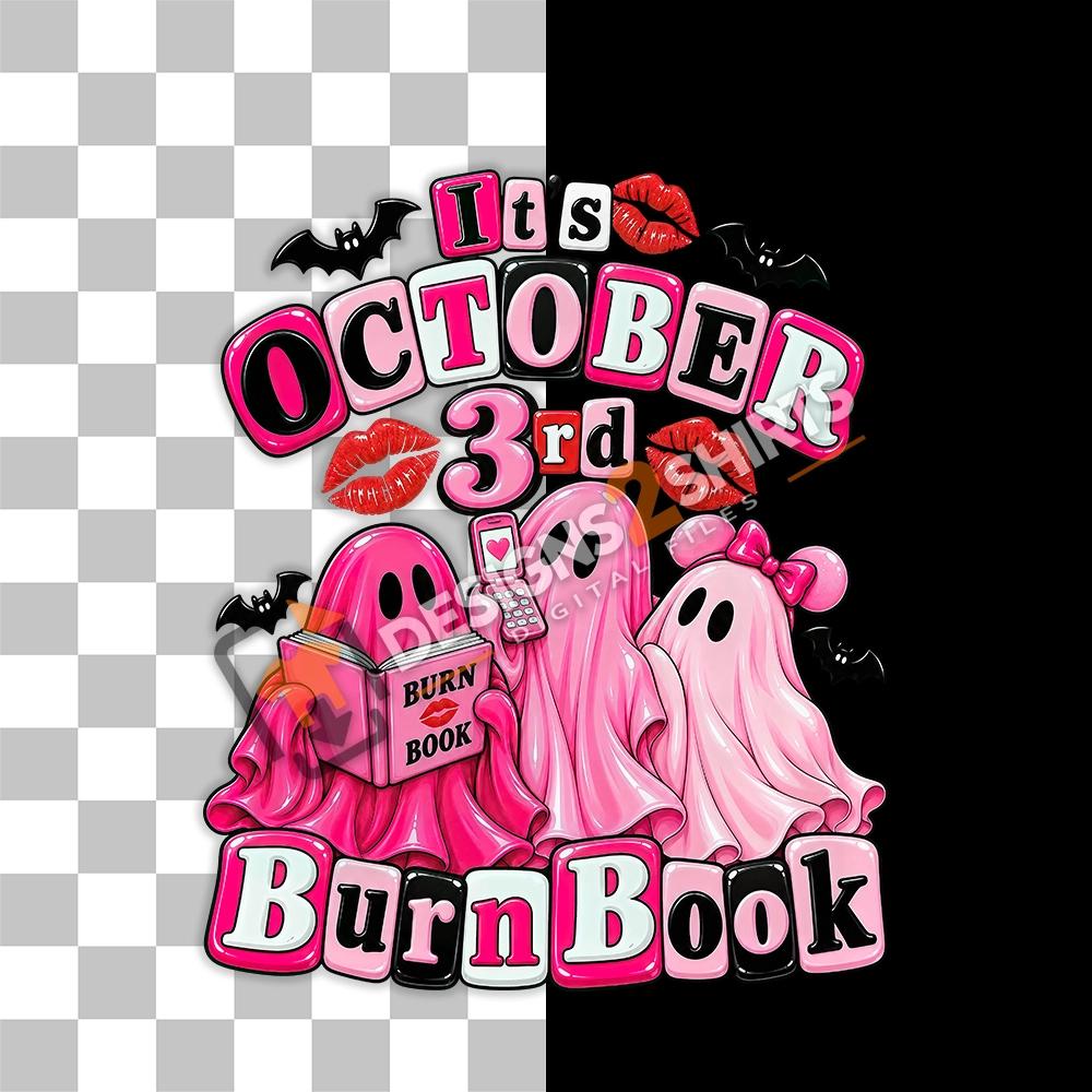 October 3rd Halloween artwork on a transparent background